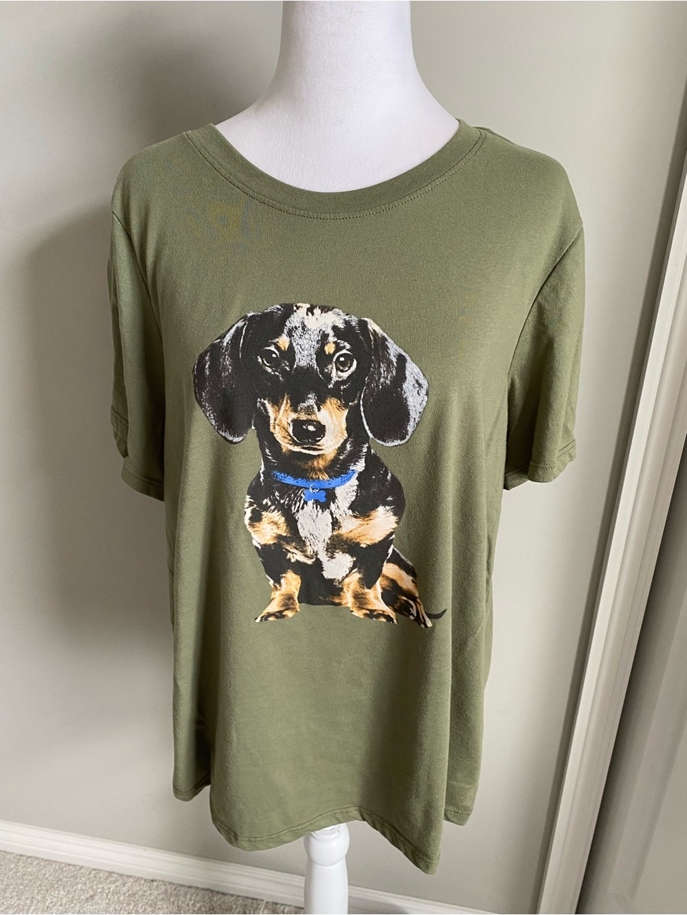Zoe + Liv Olive Green Dachshund Graphic Tee - Picture 3 of 7